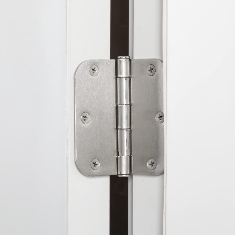 HOME MASTER HARDWARE 3.5 in. x 3.5 in Door Hinges Residential Interior Bedroom Hardware Door Hinge with 5/8"" Radius Corner Satin Nickel 3-Pack - Image 2